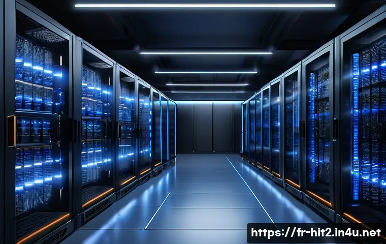 히트2 한국 서버 현황 - A highly detailed digital illustration of a cutting-edge Korean gaming server room optimized for low...